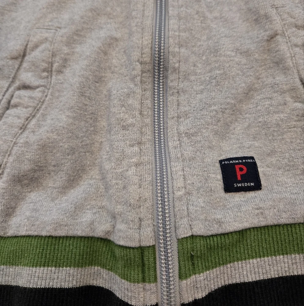 Polarn O. Pyret Gray/Green Zip-Up Jacket